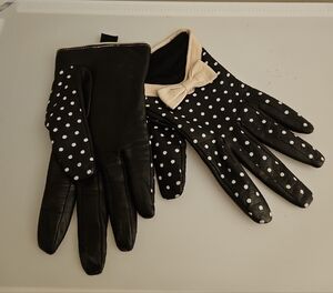 Polka Dot Black and White Gloves